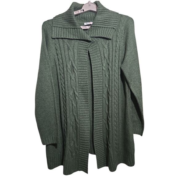 D&Co Women’s Open Front Cardigan – Large – Deep Olive Green – 100% Acrylic - Picture 1 of 10